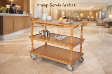 Деревянная тележка для сервировки
